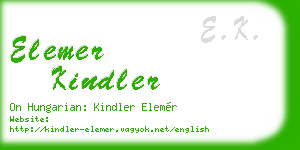 elemer kindler business card